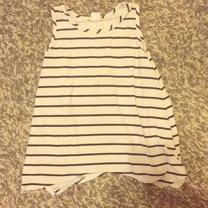 A white and black striped flowy shirt